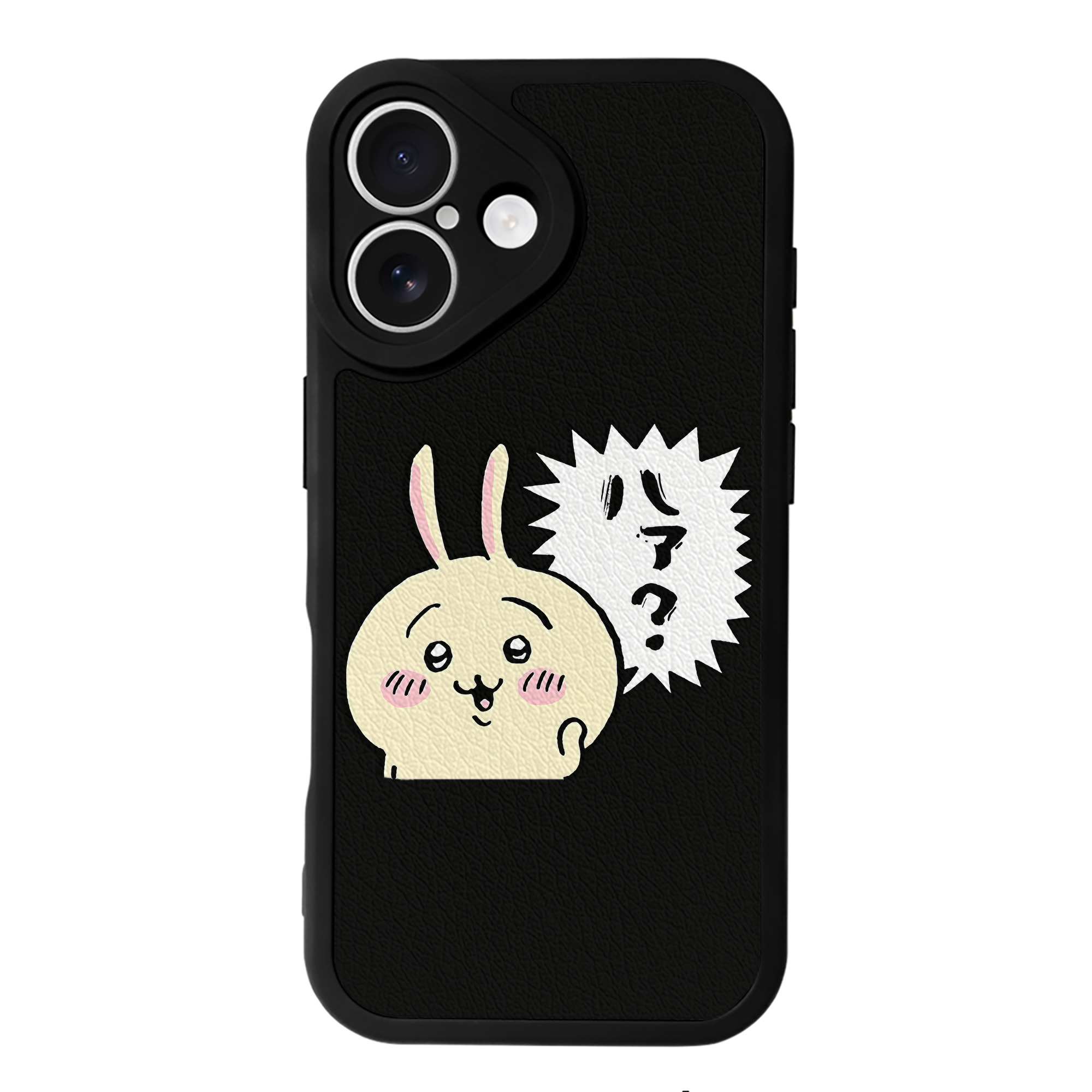 （画像用） ちいかわ うさぎ Chii-kawa usagi 【iPhone 16シリーズ対応】シリコンスマホケース（レザー調） 材質：シリコン